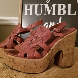 Womens Lucky cork platform 9.5